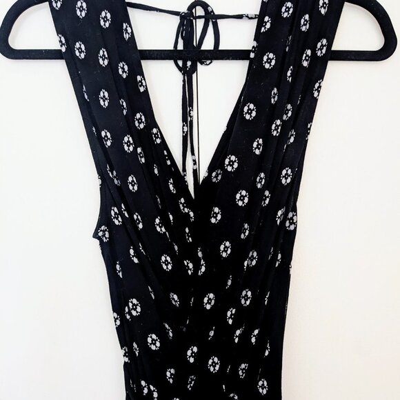 Loft XS Petite Black Print Faux Wrap Dress - Picture 4 of 7